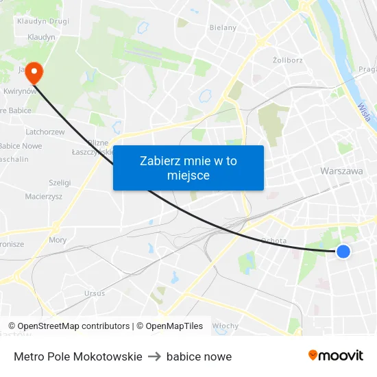 Metro Pole Mokotowskie to babice nowe map