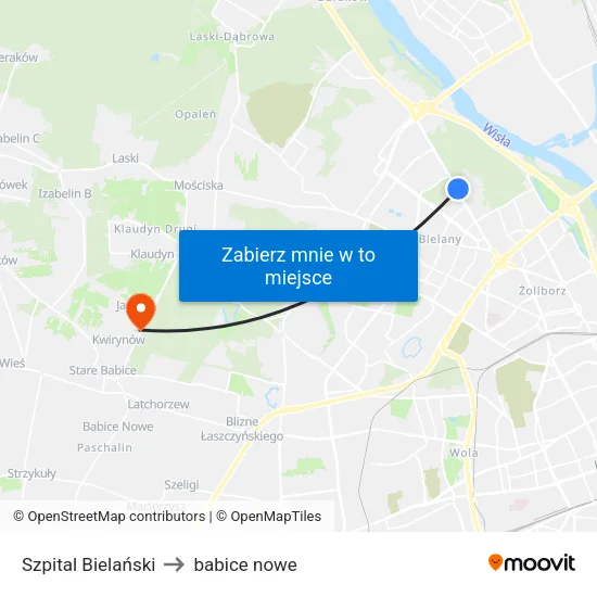 Szpital Bielański to babice nowe map
