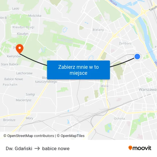Dw. Gdański to babice nowe map