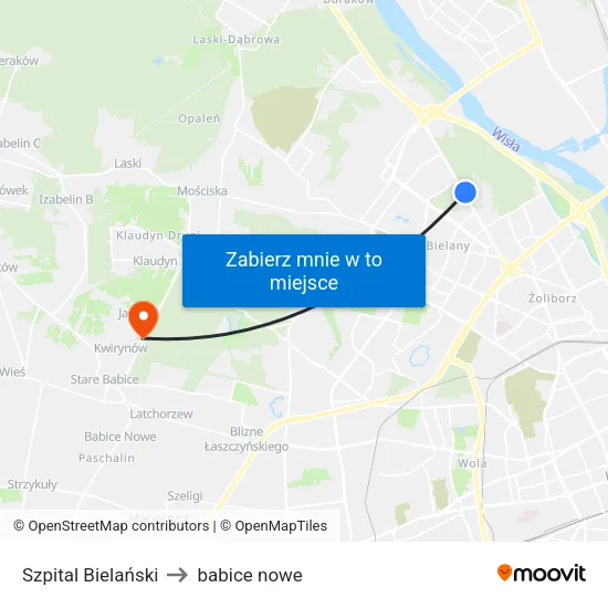 Szpital Bielański to babice nowe map