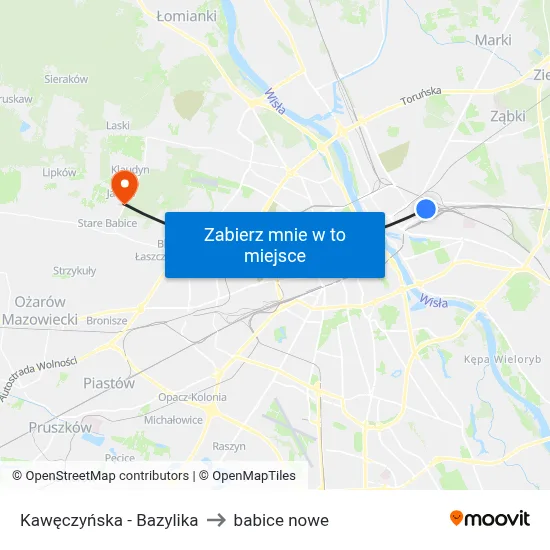 Kawęczyńska - Bazylika to babice nowe map