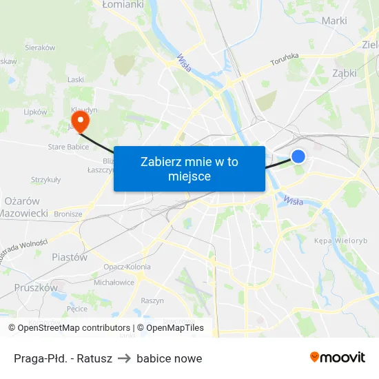 Praga-Płd. - Ratusz to babice nowe map