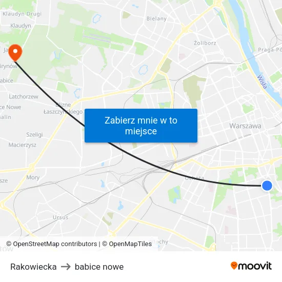 Rakowiecka to babice nowe map