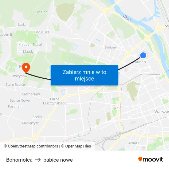 Bohomolca to babice nowe map