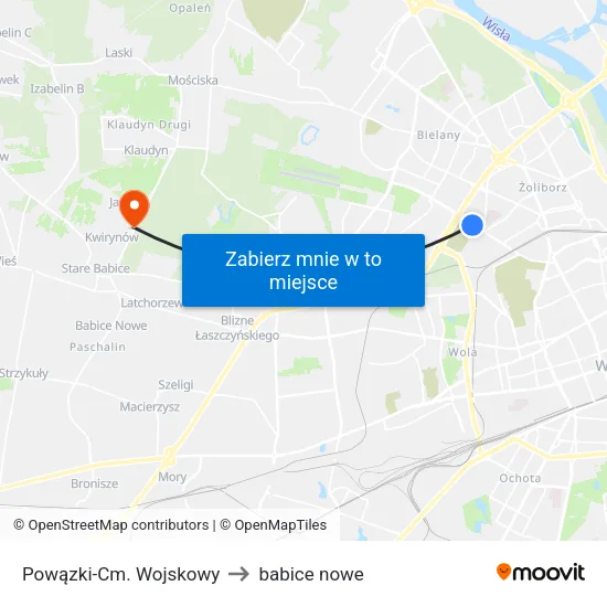 Powązki - Cm. Wojskowy to babice nowe map