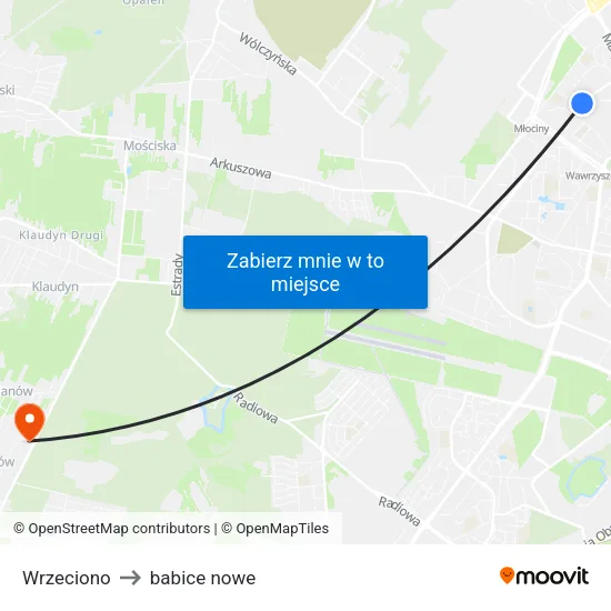 Wrzeciono to babice nowe map