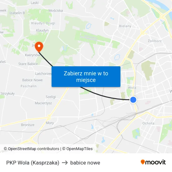 PKP Wola (Kasprzaka) to babice nowe map