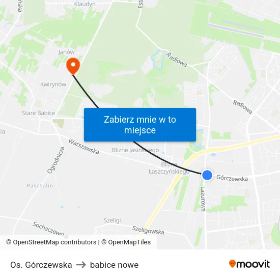 Os. Górczewska to babice nowe map