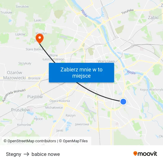 Stegny to babice nowe map