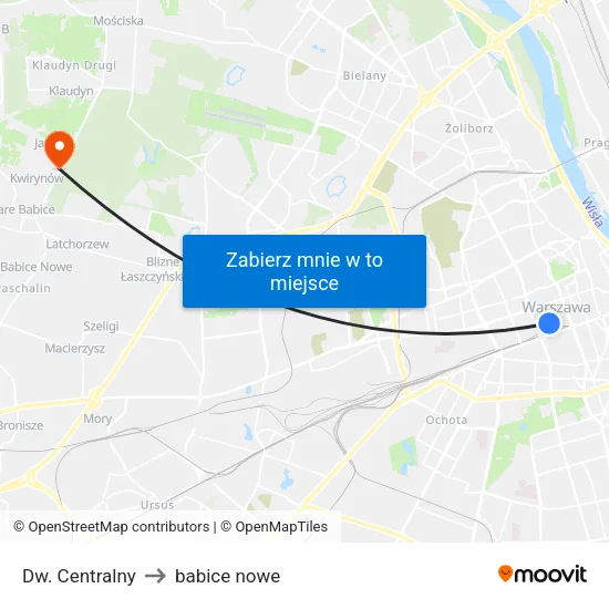 Dw. Centralny to babice nowe map