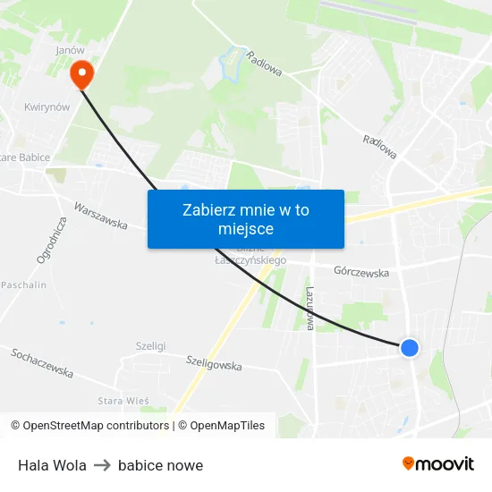 Hala Wola to babice nowe map