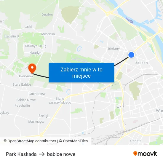 Park Kaskada to babice nowe map