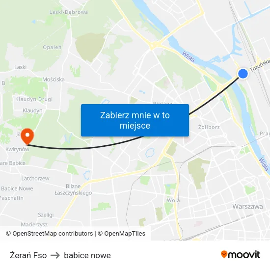 Żerań Fso to babice nowe map