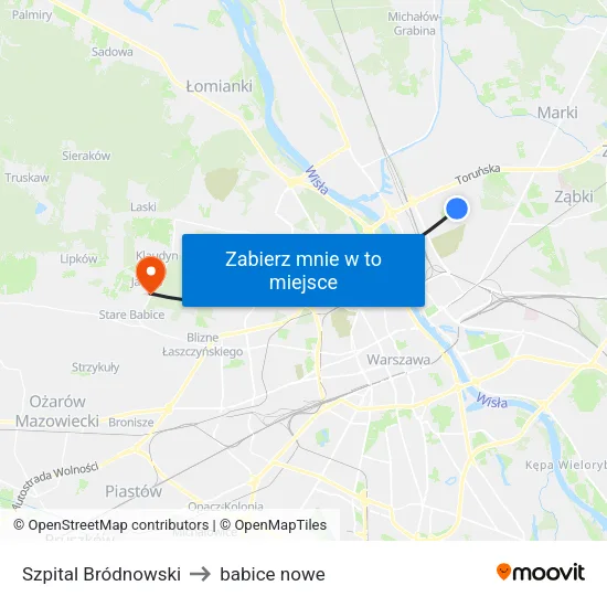 Szpital Bródnowski to babice nowe map