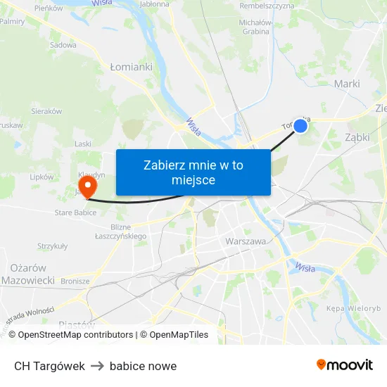 CH Targówek to babice nowe map