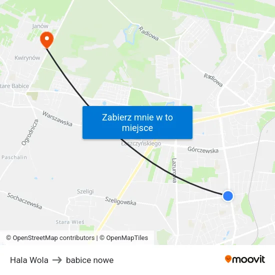 Hala Wola to babice nowe map