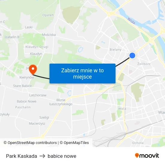 Park Kaskada to babice nowe map