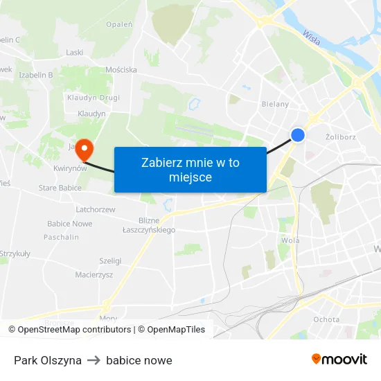 Park Olszyna to babice nowe map