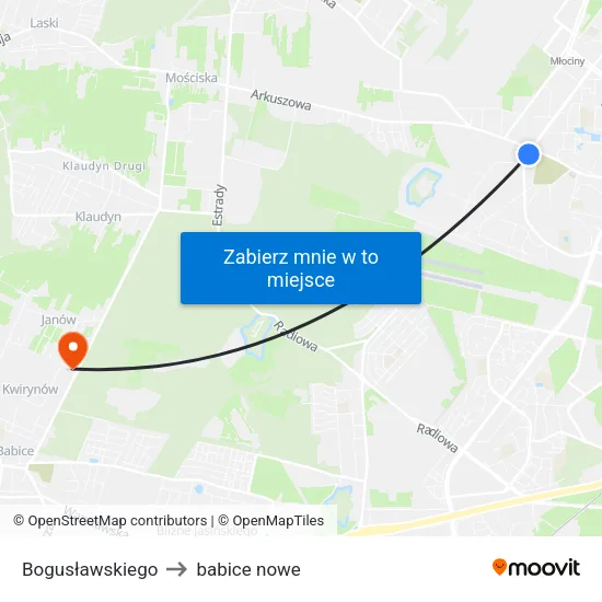Bogusławskiego to babice nowe map