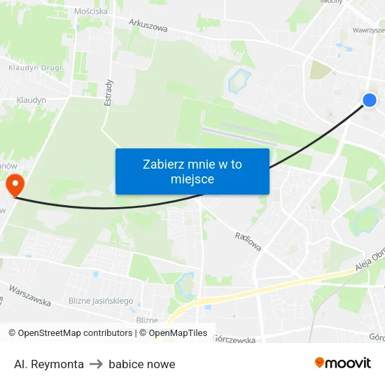 Al. Reymonta to babice nowe map