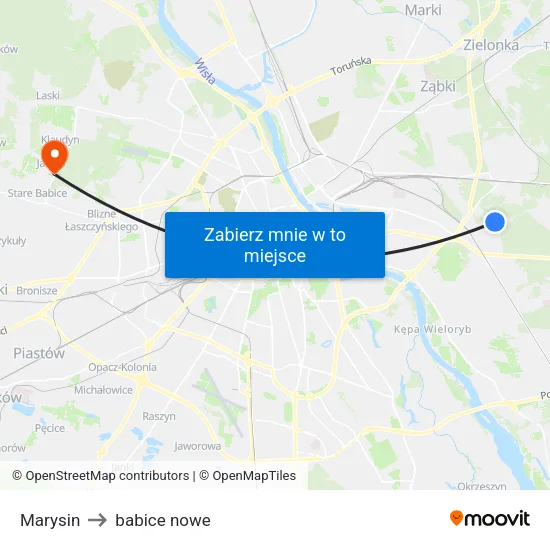 Marysin to babice nowe map