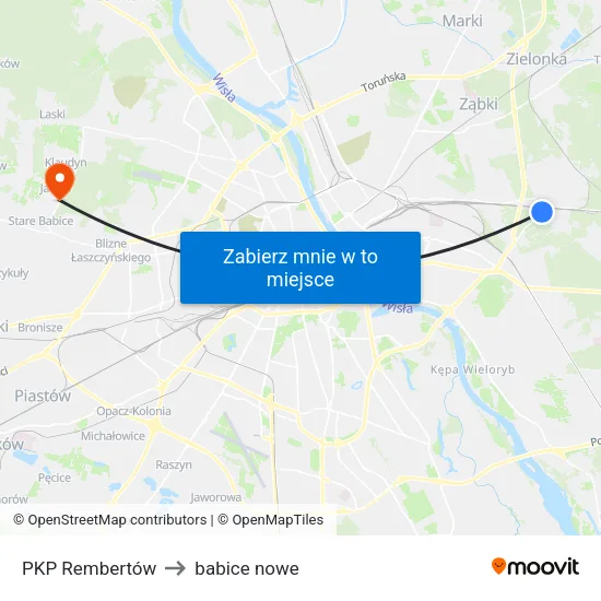 PKP Rembertów to babice nowe map