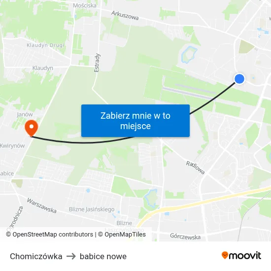 Chomiczówka to babice nowe map