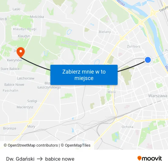 Dw. Gdański to babice nowe map