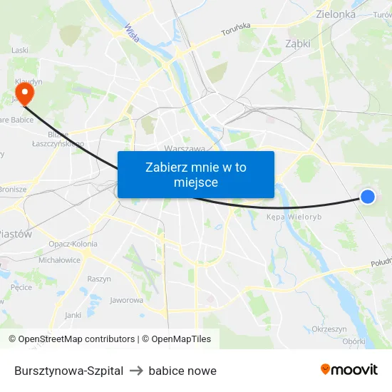 Bursztynowa - Szpital to babice nowe map