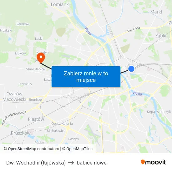 Dw. Wschodni (Kijowska) to babice nowe map