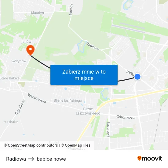 Radiowa to babice nowe map
