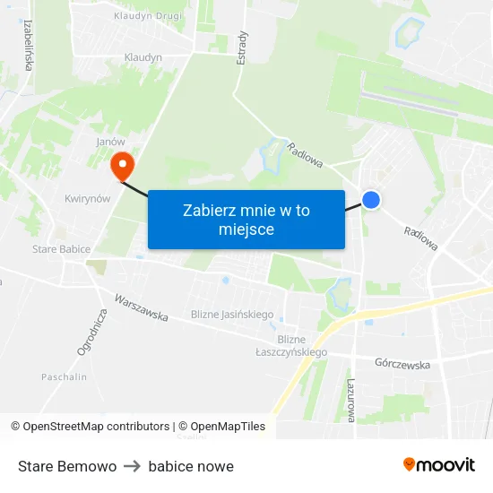 Stare Bemowo to babice nowe map