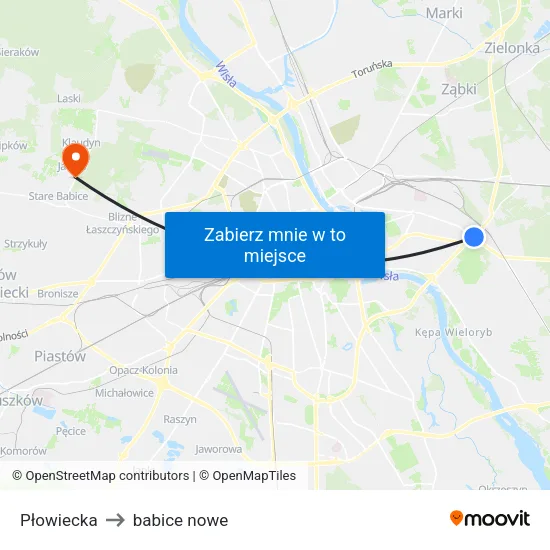 Płowiecka to babice nowe map
