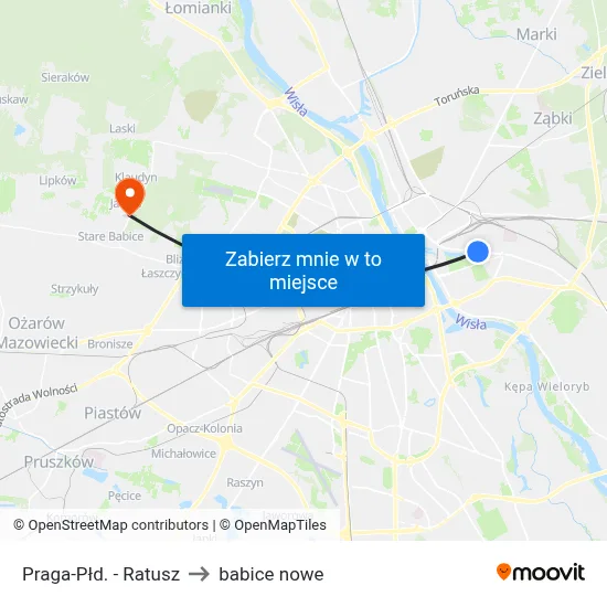 Praga-Płd. - Ratusz to babice nowe map