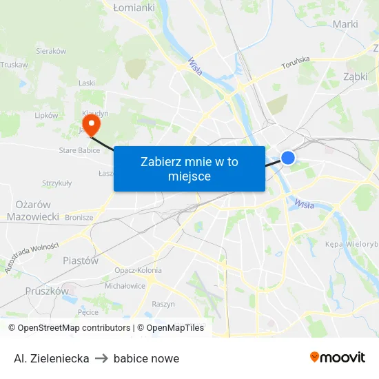 Al. Zieleniecka to babice nowe map