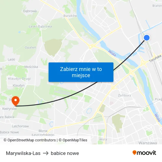 Marywilska - Las to babice nowe map