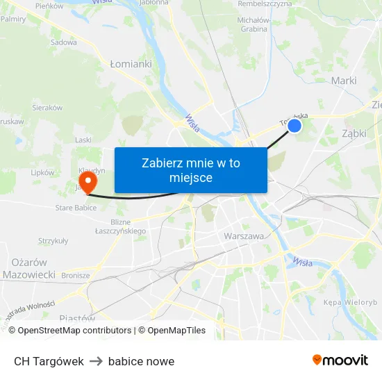 CH Targówek to babice nowe map