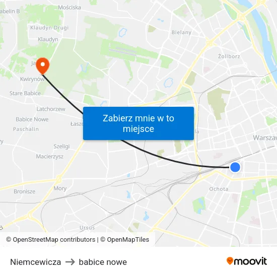 Niemcewicza to babice nowe map