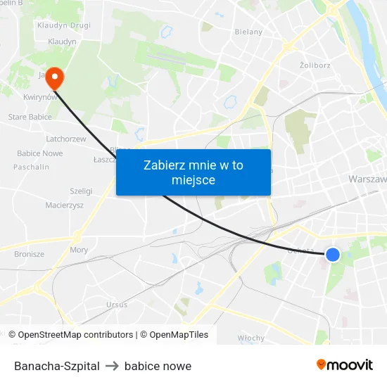 Banacha - Szpital to babice nowe map