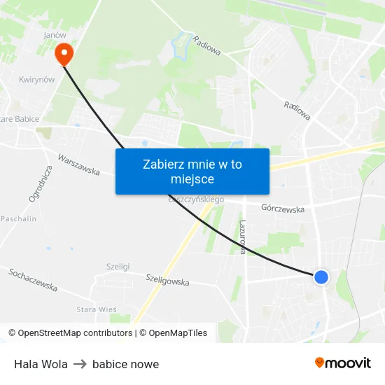 Hala Wola to babice nowe map