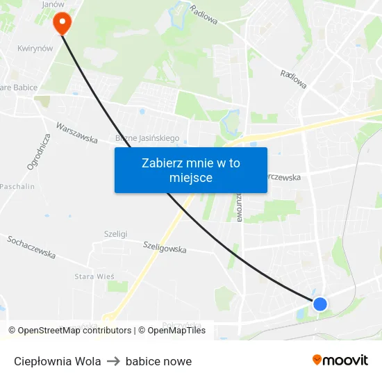 Ciepłownia Wola to babice nowe map