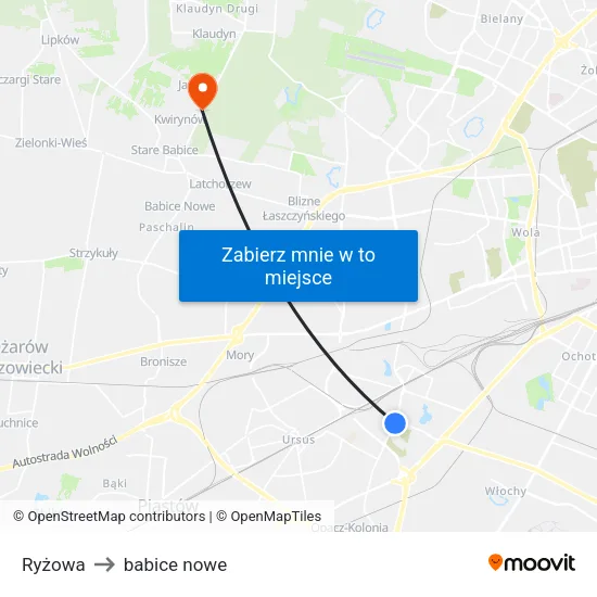 Ryżowa to babice nowe map