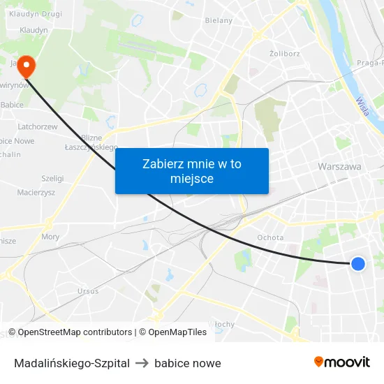Madalińskiego - Szpital to babice nowe map