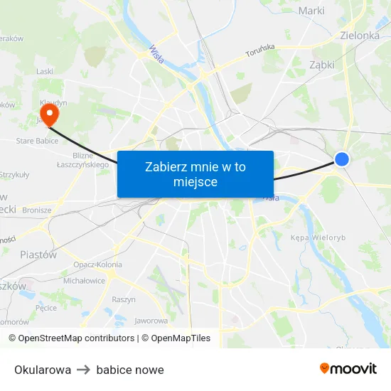 Okularowa to babice nowe map