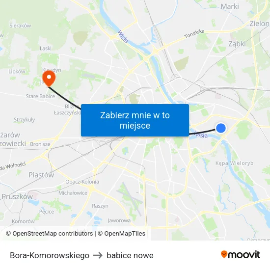 Bora - Komorowskiego to babice nowe map