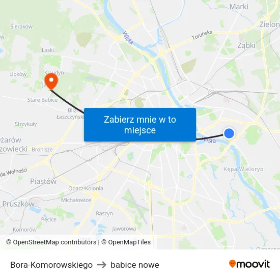 Bora - Komorowskiego to babice nowe map