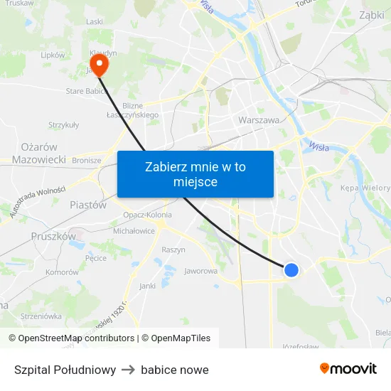 Szpital Południowy to babice nowe map