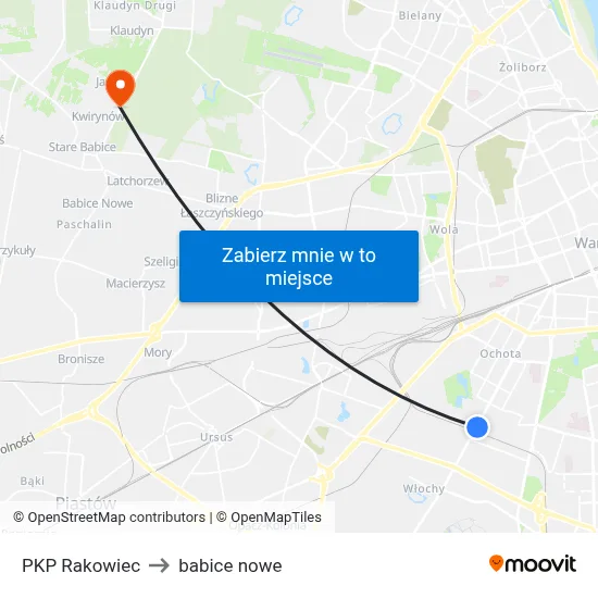 PKP Rakowiec to babice nowe map