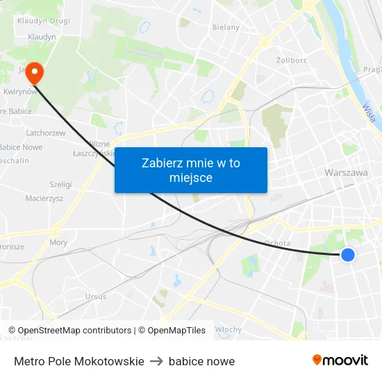 Metro Pole Mokotowskie to babice nowe map