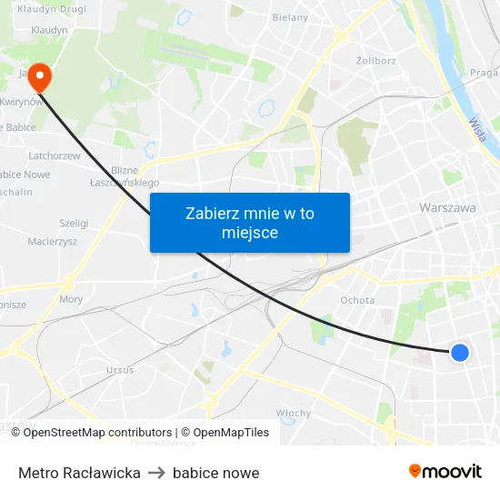 Metro Racławicka to babice nowe map